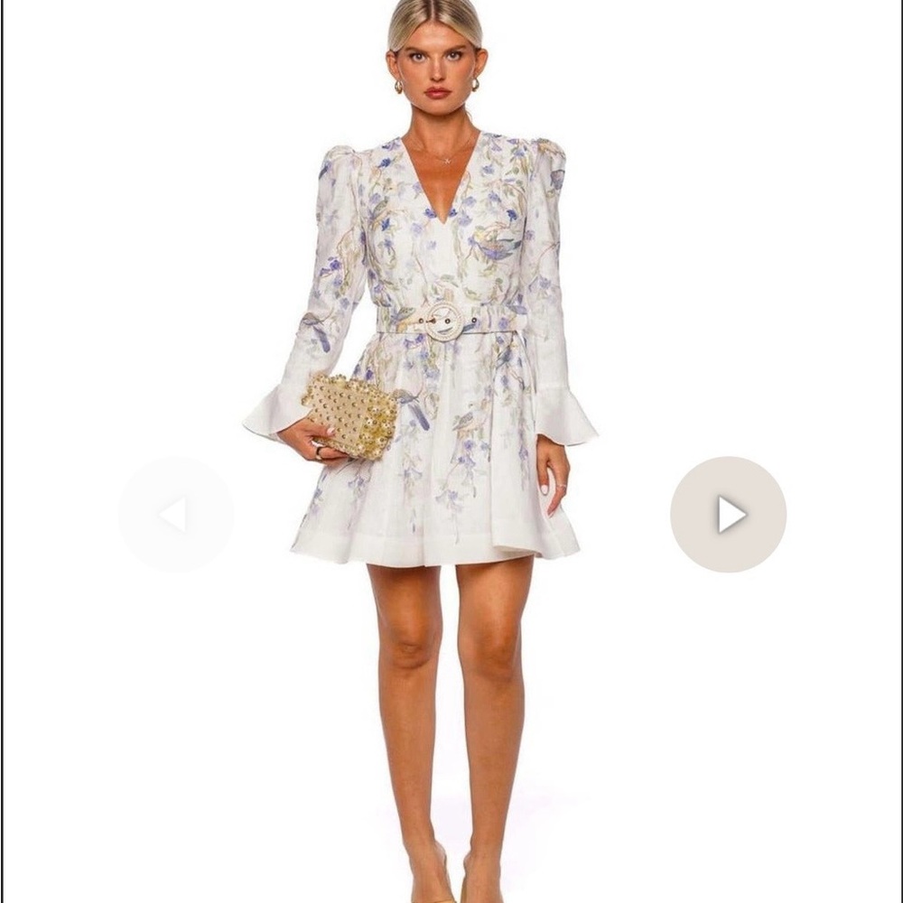 Zimmermann Natura Mini Dress Blue Birds